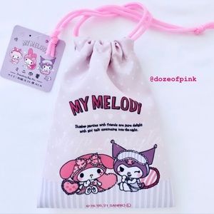 Sanrio My Melody x Kuromi pink drawstring bag